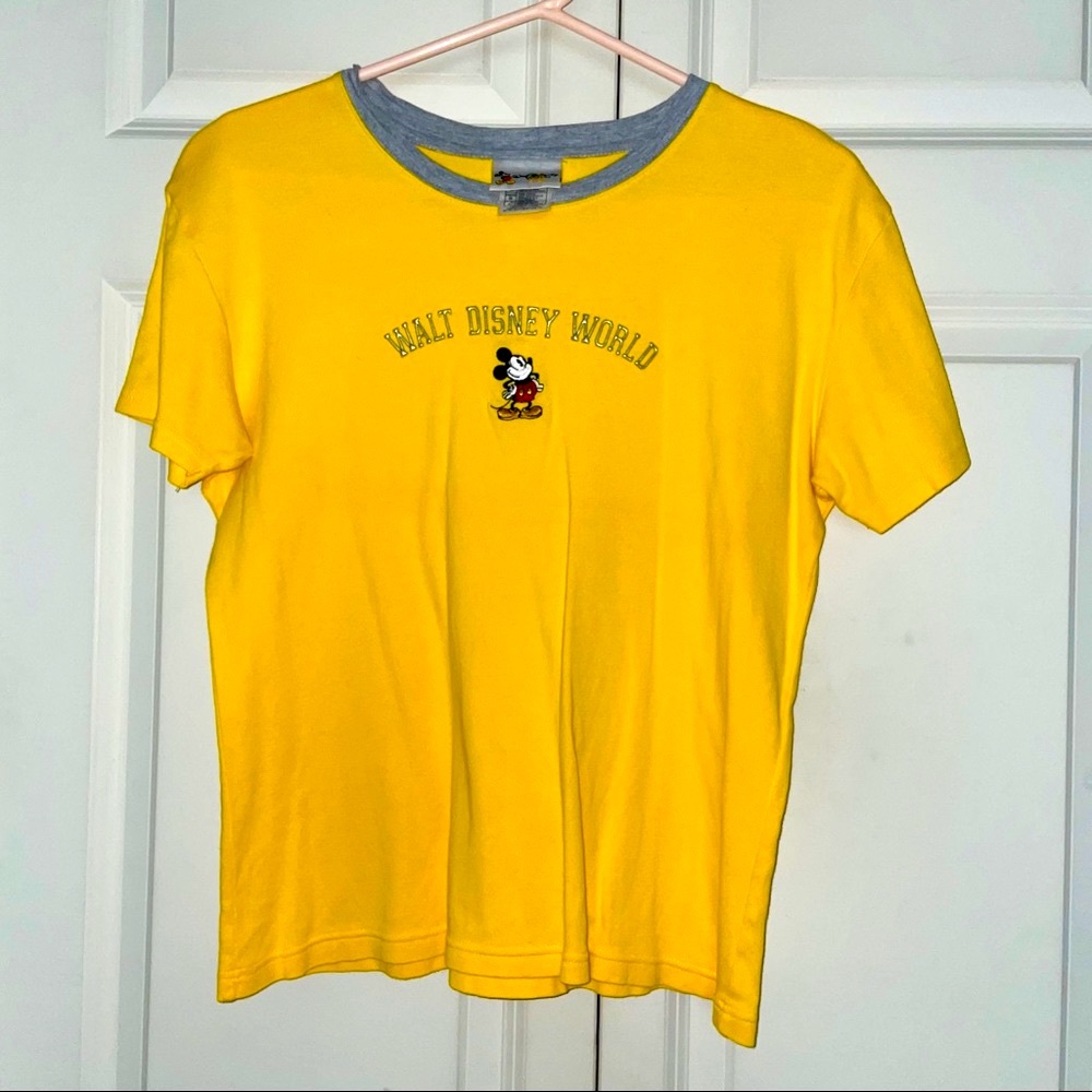 Walt Disney World Mickey Embroidered Yellow Shirt.
